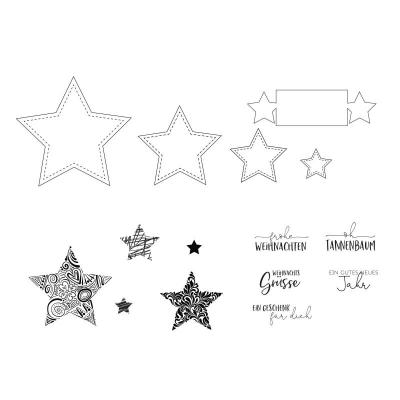 Vaessen Creative Mundart Clear Stamps und Stanzschablonen deutsch - Stars